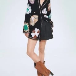 Best reviews of ❤️ Dorothee Schumacher 👩 women Delicate Florals Cardigan in Black 😍