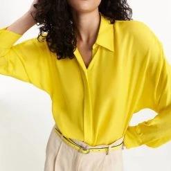 Deals ⌛ Dorothee Schumacher 👩 women Sophisticated Statement Blouse in Yellow 👏