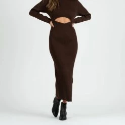 Coupon 😍 Lucca 👩 women Amelie Sweater 👗 Dress In Brown 🌟