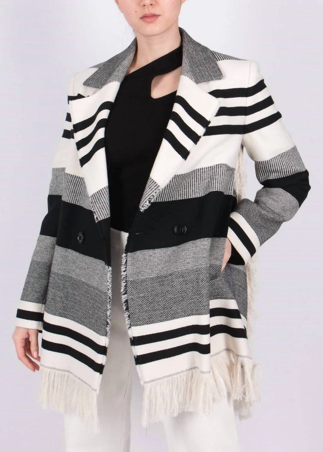 Outlet π Dorothee Schumacher π© women Striped Luxury Jacket in Black/Beige β 1 Outlet π Dorothee Schumacher π© women Striped Luxury Jacket in Black/Beige β