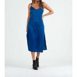 New β Lucca π© women Sierra Satin Back Tie π Dress in Royal Blue π