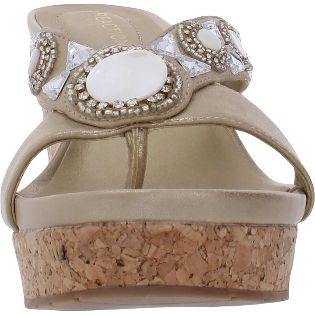 Outlet π₯ Kenneth Cole Reaction Card Glam π© Womens Embellished Thong Wedge π©΄ Sandals π 2 Outlet π₯ Kenneth Cole Reaction Card Glam π© Womens Embellished Thong Wedge π©΄ Sandals π - Image 2