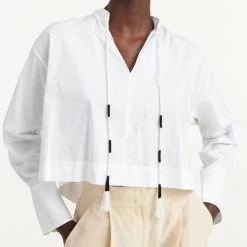 Outlet 🌟 Dorothee Schumacher 👩 women Poplin Power Blouse in White 🎉
