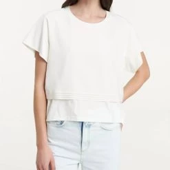 Coupon 😍 Dorothee Schumacher 👩 women Playful Volumes Top in Camellia White ✔️