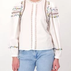 Deals ✨ Dorothee Schumacher 👩 women 🌞 Summer Feeling Cotton Voile Blouse in Camellia White ✨