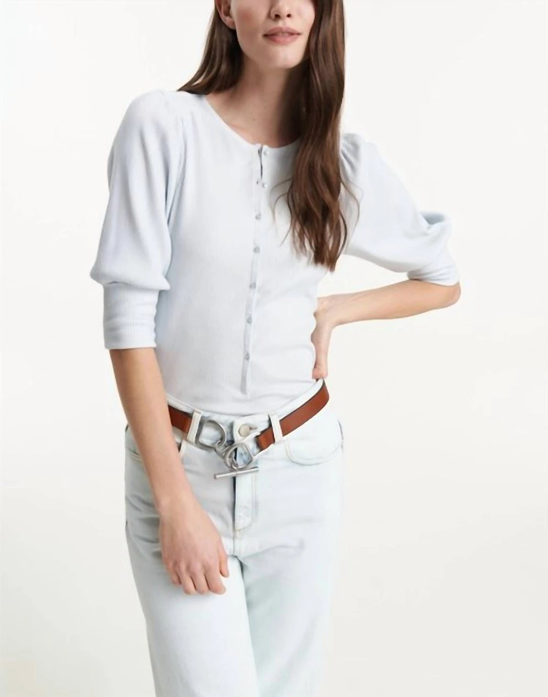 Wholesale β Dorothee Schumacher π© women Soft Rib π Shirt in Silver Blue π 1 Wholesale β Dorothee Schumacher π© women Soft Rib π Shirt in Silver Blue π
