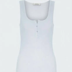 Best reviews of 🌟 Dorothee Schumacher 👩 women Soft Rib Tank Top in Silver Blue 😀
