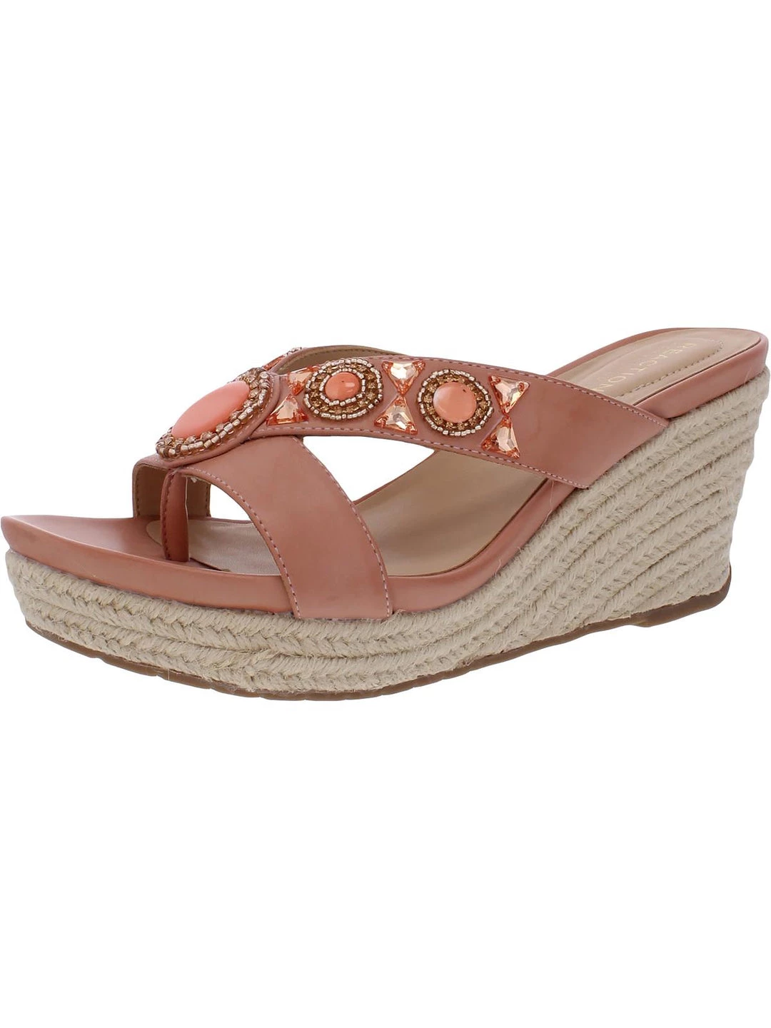 Outlet π₯ Kenneth Cole Reaction Card Glam π© Womens Embellished Thong Wedge π©΄ Sandals π 5 Outlet π₯ Kenneth Cole Reaction Card Glam π© Womens Embellished Thong Wedge π©΄ Sandals π - Image 5