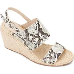 Cheap ⭐ Kenneth Cole Reaction Olivia Low 👩 Womens Snake Print Faux Leather Wedge 🩴 Sandals ✨
