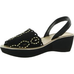 Brand new 🛒 Kenneth Cole Reaction Shine Light Welt Foil Laser 👩 Womens Slip On Platforms Slingback 🩴 Sandals 🎉