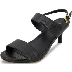Hot Sale 🥰 Kenneth Cole Reaction Dee Two Band 👩 Womens Faux Leather Buckle Slingback 🩴 Sandals 🥰