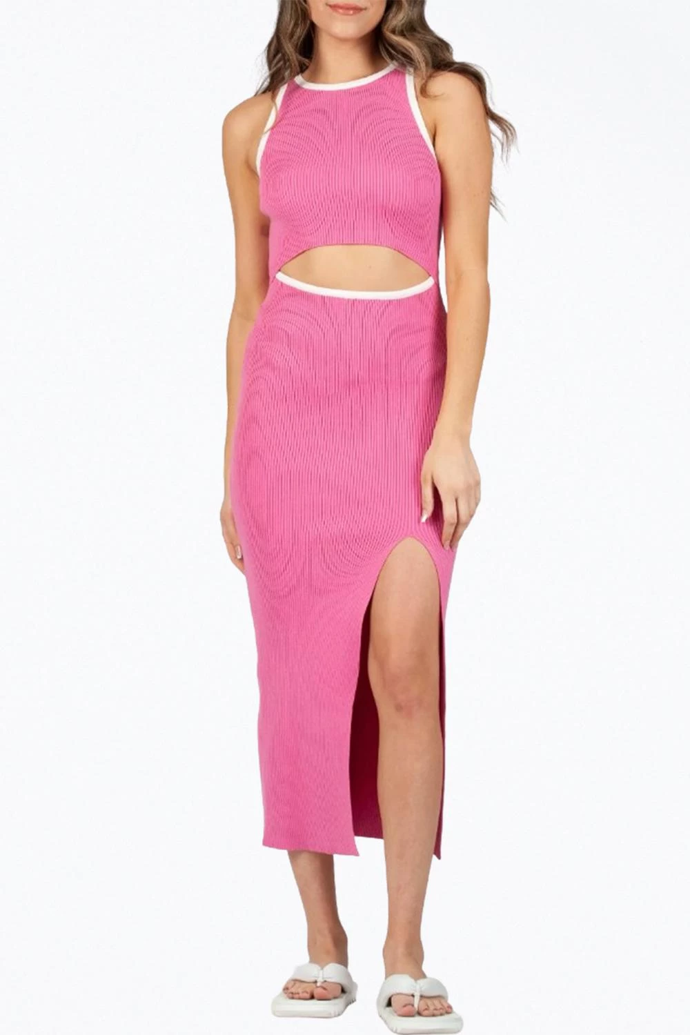 Best Sale π₯° Lucca π© women Denise Ribbed-Knit Cutout Midi π Dress In Bubblegum Pink π 1 Best Sale π₯° Lucca π© women Denise Ribbed-Knit Cutout Midi π Dress In Bubblegum Pink π