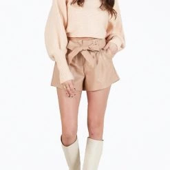 Deals 🤩 Lucca 👩 women Misha Cropped Ribbed-Knit Sweater in Watermelon 👏