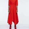 Wholesale 🎁 Dorothee Schumacher 👩 women Sophisticated Perfection Draped 👗 Dress in Japanese Red 🔥
