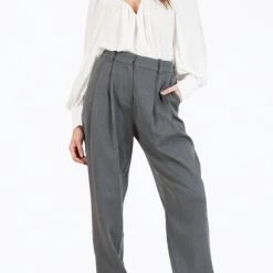 Flash Sale 🧨 Lucca 👩 women Serena Gathered Matte-Cady Blouse in White 🧨