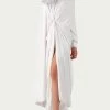 Top 10 😍 Lucca 👩 women Renee Twist Front Jersey Maxi 👗 Dress In White 👏