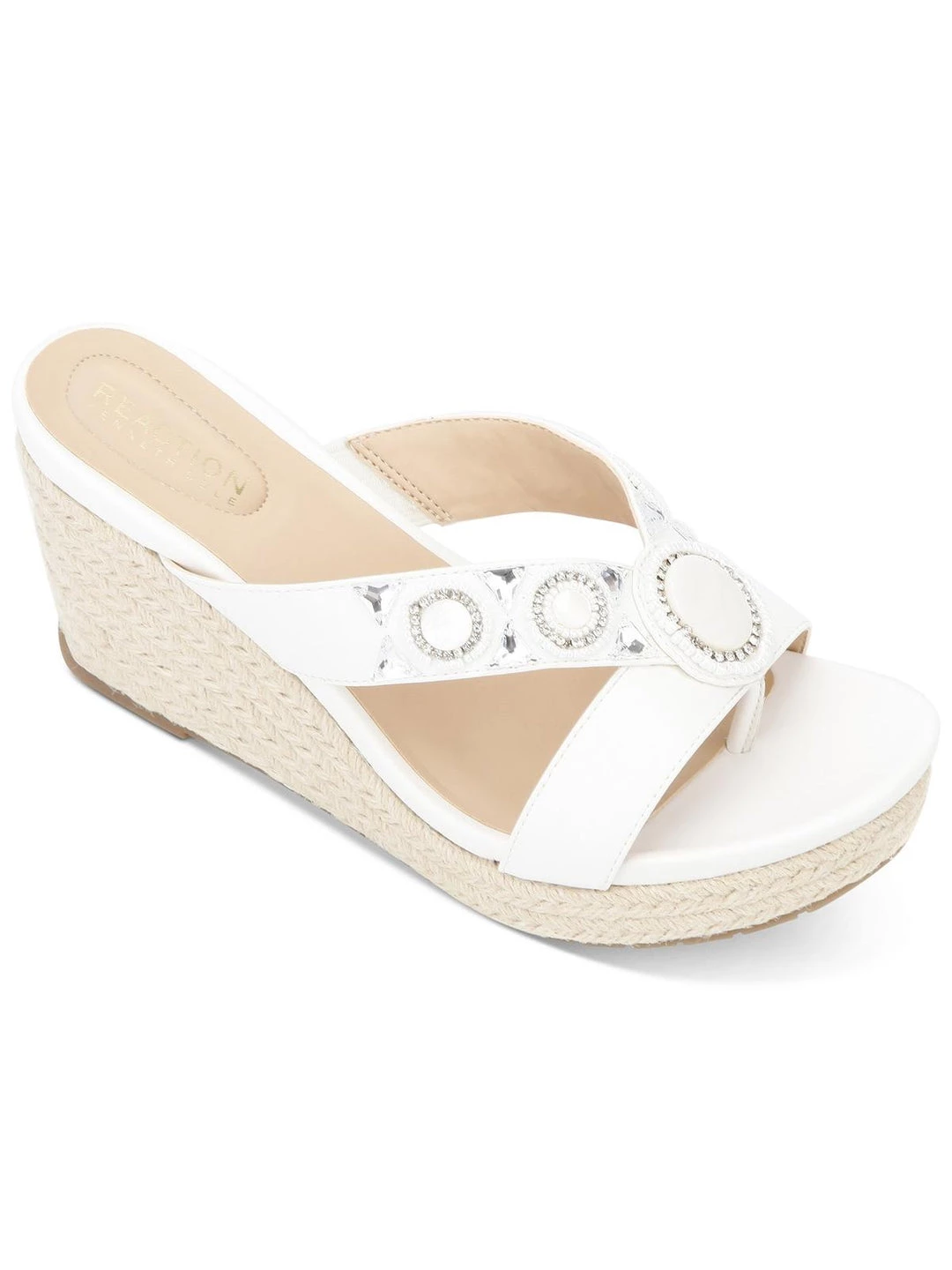 Outlet π₯ Kenneth Cole Reaction Card Glam π© Womens Embellished Thong Wedge π©΄ Sandals π 4 Outlet π₯ Kenneth Cole Reaction Card Glam π© Womens Embellished Thong Wedge π©΄ Sandals π - Image 4