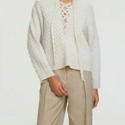 Deals 🧨 Dorothee Schumacher 👩 women Urban Breath Ribbed Sweater in Naturalwhite 🧨