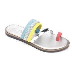 Buy 🧨 Kenneth Cole Reaction Spring 👩 Womens Faux Leather Open Toe Flat 🩴 Sandals 🛒