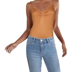 Promo 👏 Lucca 👩 Womens V-neck Ribbed Blouse 👏