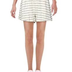 Outlet 😉 Lush 👩 Womens Tie Front Striped Casual Shorts 🤩