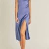 Budget 🌟 Lush 👩 women Satin Slip 👗 Dress in Rivera Blue 👍