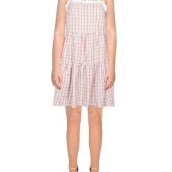 Outlet 🎉 Lush 👩 Womens Plaid Eyelet Sundress 🤩