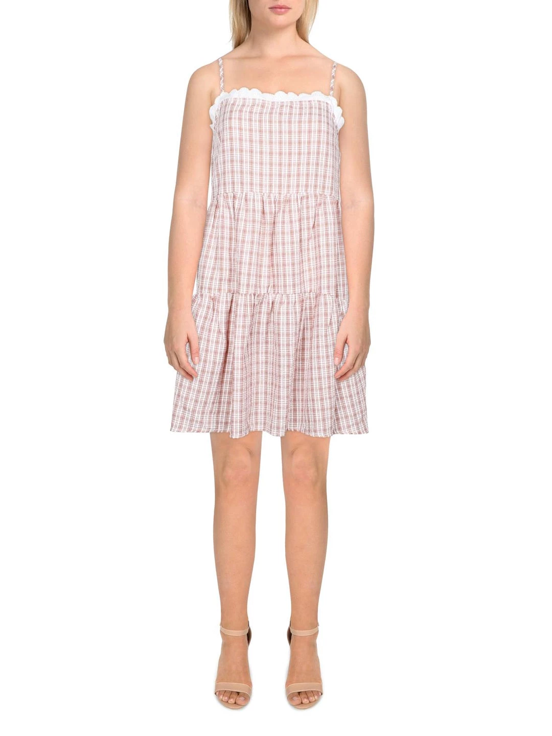 Outlet π Lush π© Womens Plaid Eyelet Sundress π€© 1 Outlet π Lush π© Womens Plaid Eyelet Sundress π€©