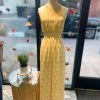 Promo 🌟 Lush 👩 women Halter Back Tie Maxi 👗 Dress in Golden Yellow 🎉