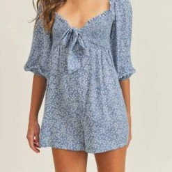 Best deal 💯 Lush 👩 women Jacelyn Floral Romper in Blue 😉