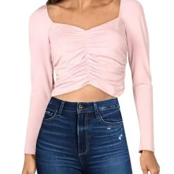 New ⭐ Lush 👩 Womens Gathered Short Crop Top ✨