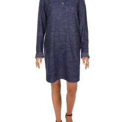 Discount 🧨 Lush 👩 Womens Fleece Long Sleeve Shift 👗 Dress 🧨