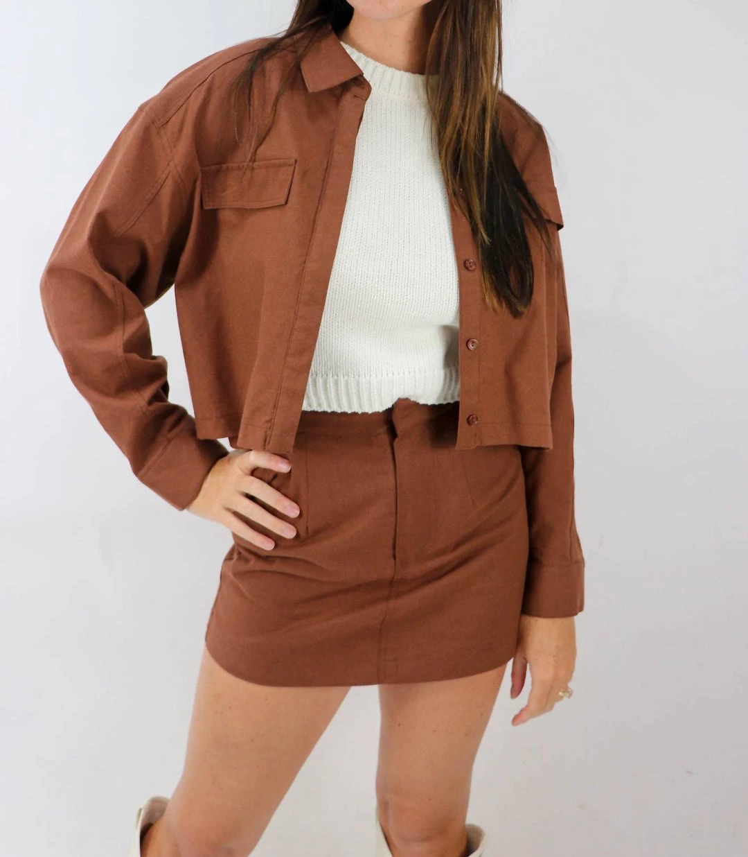 Buy π₯ Lush π© women Down For The Ride Button Up Cropped π Shirt in Chocolate β 3 Buy π₯ Lush π© women Down For The Ride Button Up Cropped π Shirt in Chocolate β - Image 3