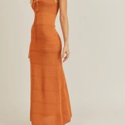 Brand new 💯 Lush 👩 women Spaghetti Strap Maxi 👗 Dress in Caramel ✨