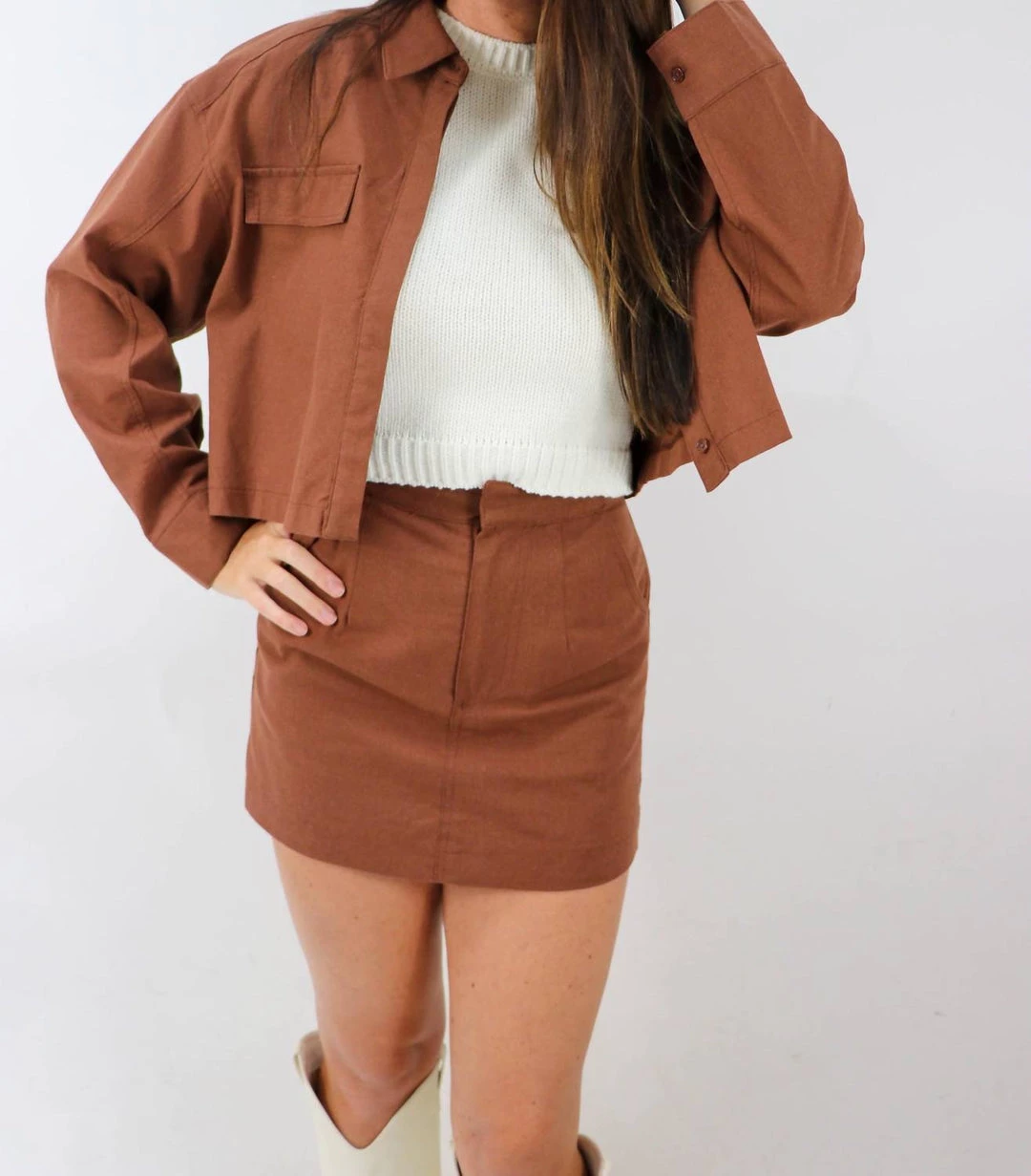 Buy π₯ Lush π© women Down For The Ride Button Up Cropped π Shirt in Chocolate β 2 Buy π₯ Lush π© women Down For The Ride Button Up Cropped π Shirt in Chocolate β - Image 2